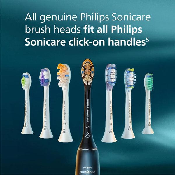 Philips Sonicare A3 Replacement Electric Toothbrush Heads 2 + 1 Free (3 Brushheads) White HX9053/87