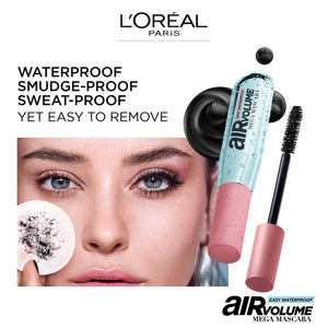 L'Oreal Paris Air Volume Mega Mascara, Black & Waterproof Black 9.4ml Brand New