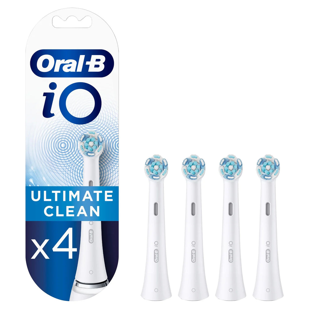 Oral-B iO Ultimate Clean White Toothbrush Heads, Pack of 4 Counts