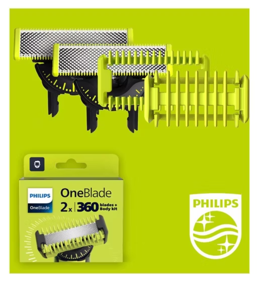 Philips OneBlade 360 2 Replacement Blades 1 Body Kit