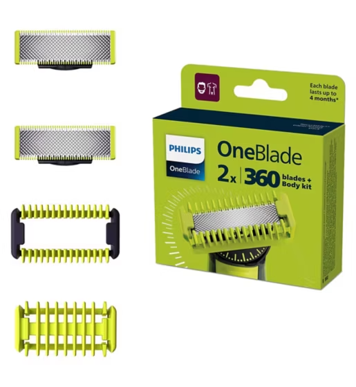 Philips OneBlade 360 2 Replacement Blades 1 Body Kit
