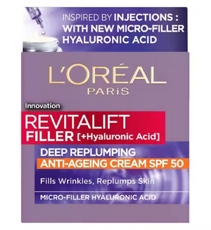 L'Oreal Paris Revitalift Filler + Hyaluronic Acid Anti Ageing SPF 50 Day Cream