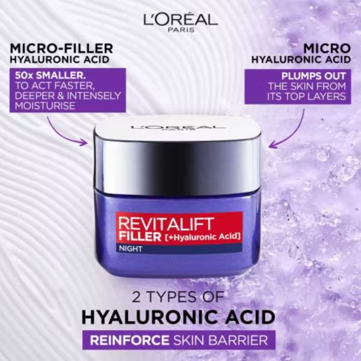 L'Oreal Paris Revitalift Filler Hyaluronic Acid Anti Ageing Night Cream