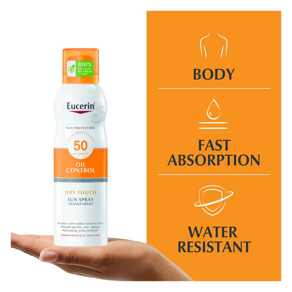 Eucerin Body Oil Control Dry Touch Sun Spray Transparent SPF50