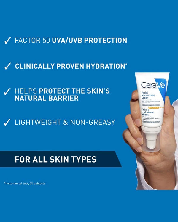 CeraVe AM Facial Moisturising Lotion SPF 50