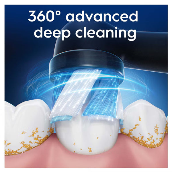 Oral-B iO Series Ultimate Clean Black, Original Brush Heads, CrissCross Bristles Pack of 4
