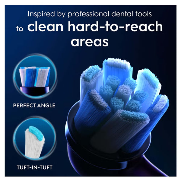 Oral-B iO Series Ultimate Clean Black, Original Brush Heads, CrissCross Bristles Pack of 4