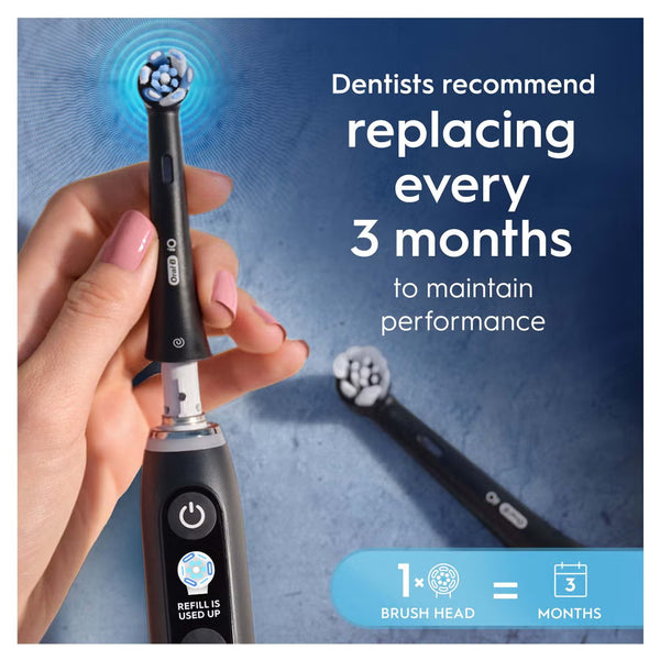 Oral-B iO Series Ultimate Clean Black, Original Brush Heads, CrissCross Bristles Pack of 4