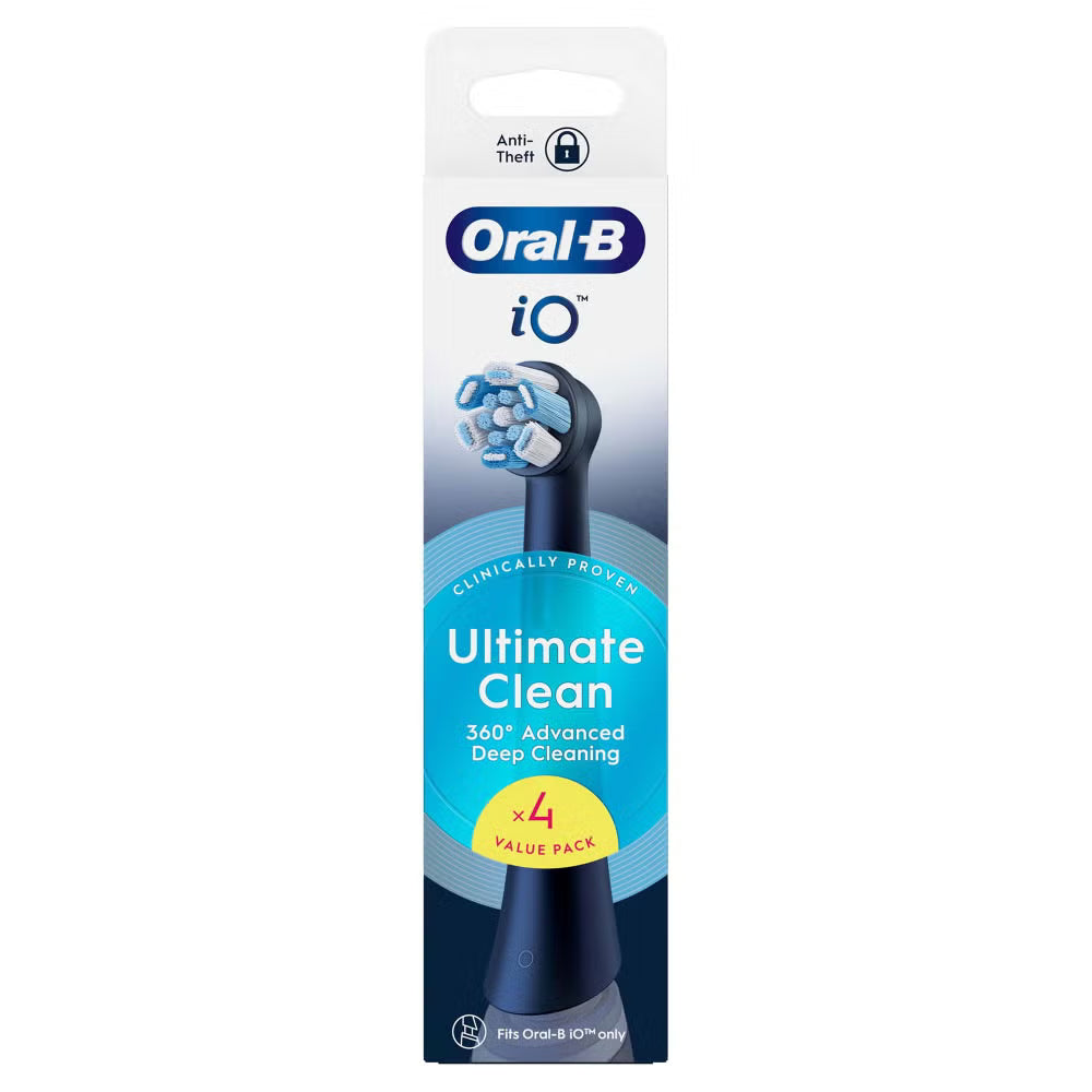 Oral-B iO Series Ultimate Clean Black, Original Brush Heads, CrissCross Bristles Pack of 4
