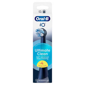 Oral-B iO Series Ultimate Clean Black, Original Brush Heads, CrissCross Bristles Pack of 4