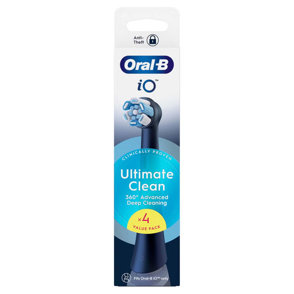 Oral-B iO Series Ultimate Clean Black, Original Brush Heads, CrissCross Bristles Pack of 4