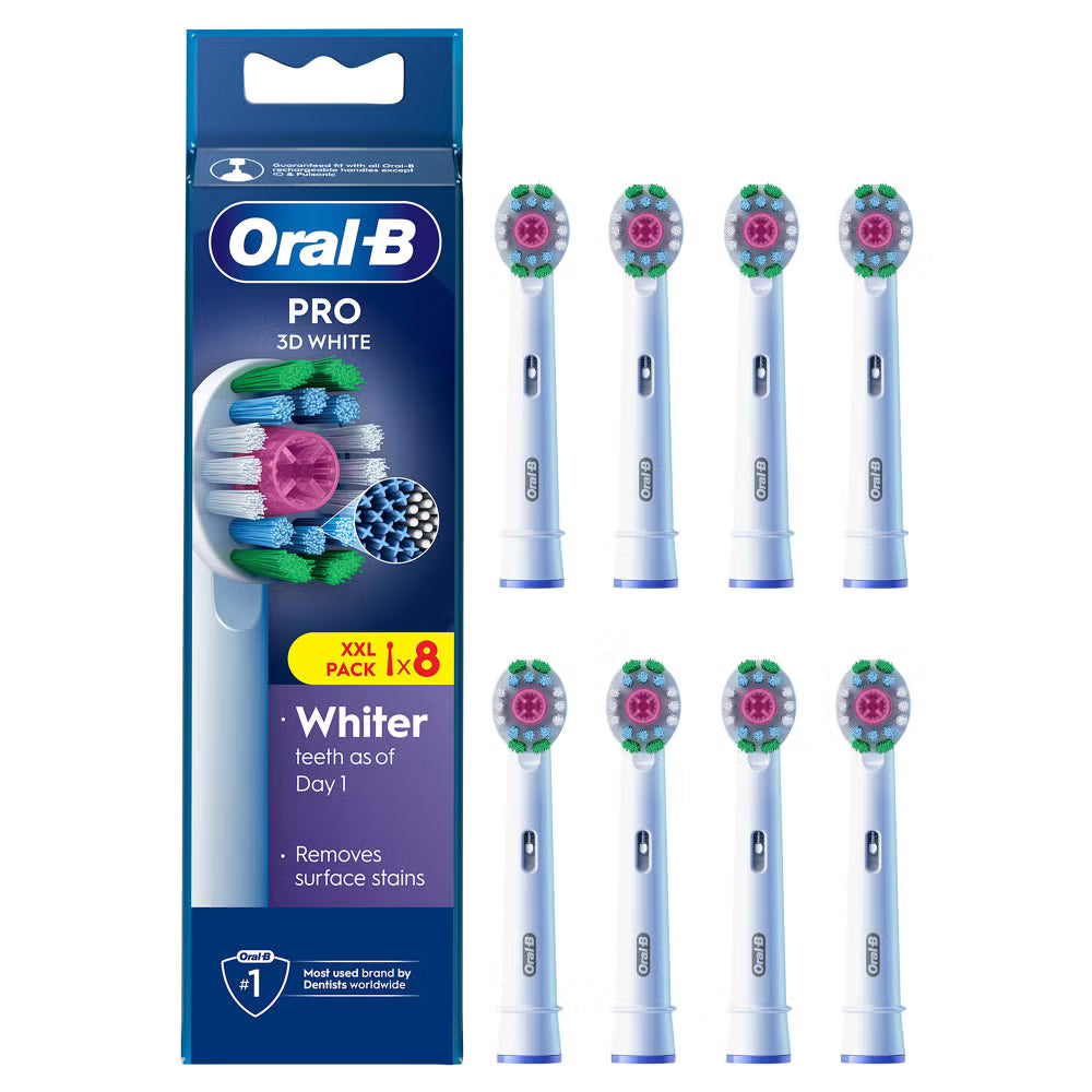 Oral-B Pro 3D White Toothbrush Heads 8 Pack
