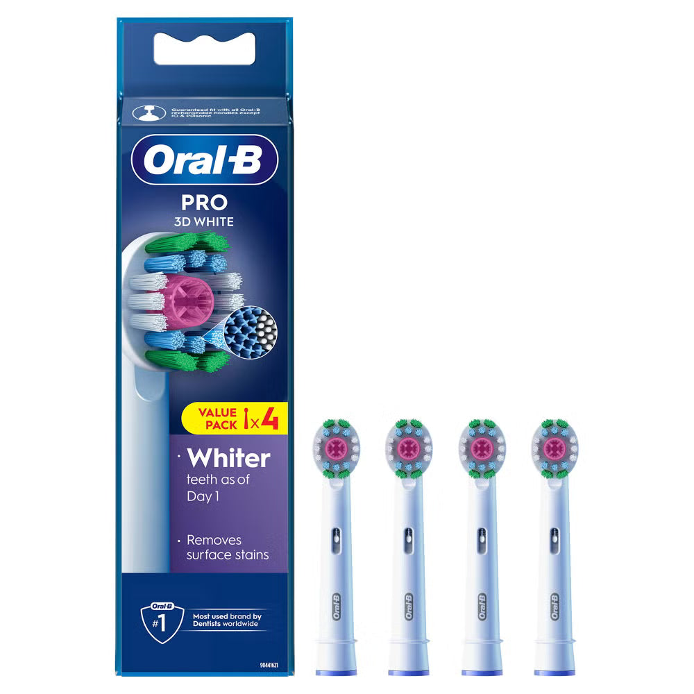 Oral-B Pro 3D White Toothbrush Heads 4 Pack
